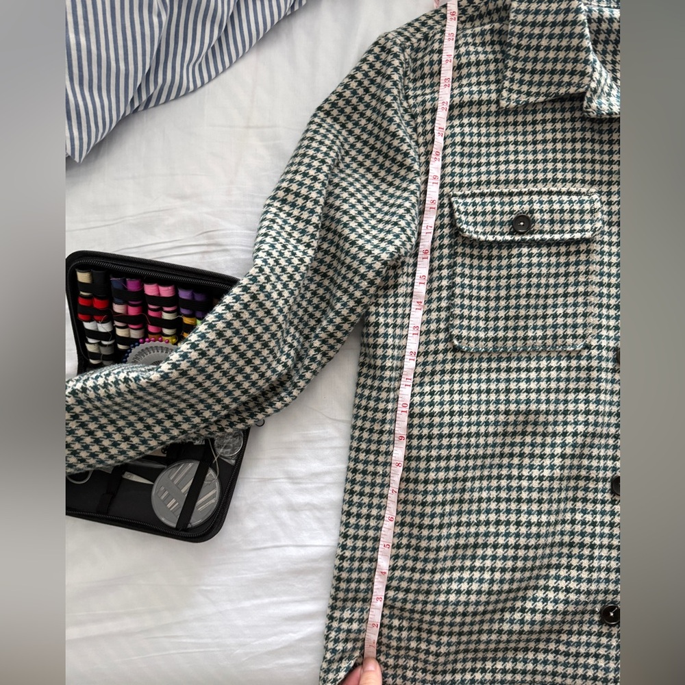 Zara womens / mens shaket over shirt Houndstooth Shirt Jacket size L - Picture 10 of 11